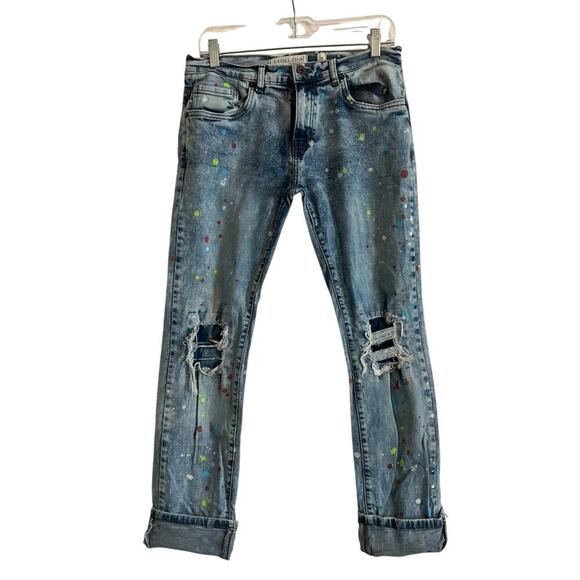 Evolution of Design Woman’s Paint Slattered Cropped Pants- Size 20 - Picture 1 of 6